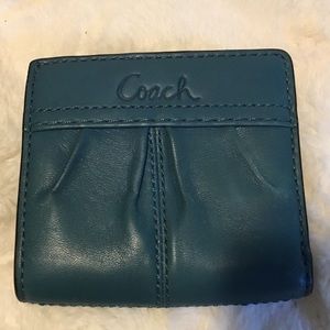 Coach leather wallet Teal